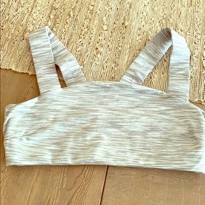 Outdoor Voices oatmeal colored medium sports bra